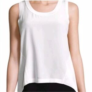 Rag & Bone White Silk Knit Back Hi-Lo Tank Top